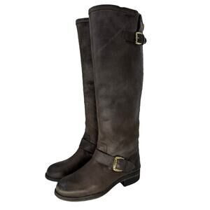 Steve Madden Lindley Biker Boot Women's 7 Brown Equestrian Retro Rustic Y2K Moto